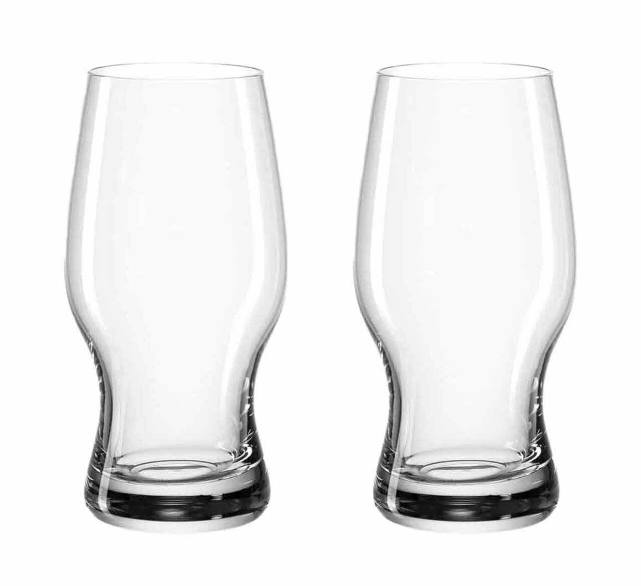 Zwei klare Bierbecher Taverna 330ml, frontal nebeneinander stehend