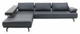 Graues Ecksofa mit modernem Design, linke Perspektive