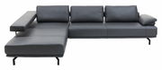 Graues Ecksofa mit modernem Design, linke Perspektive
