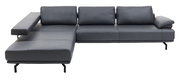 Graues Ecksofa mit modernem Design, linke Perspektive