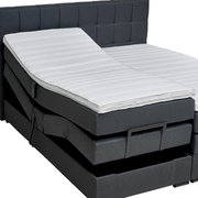 Boxspringbett mit verstellbarer Matratze, seitliche Perspektive