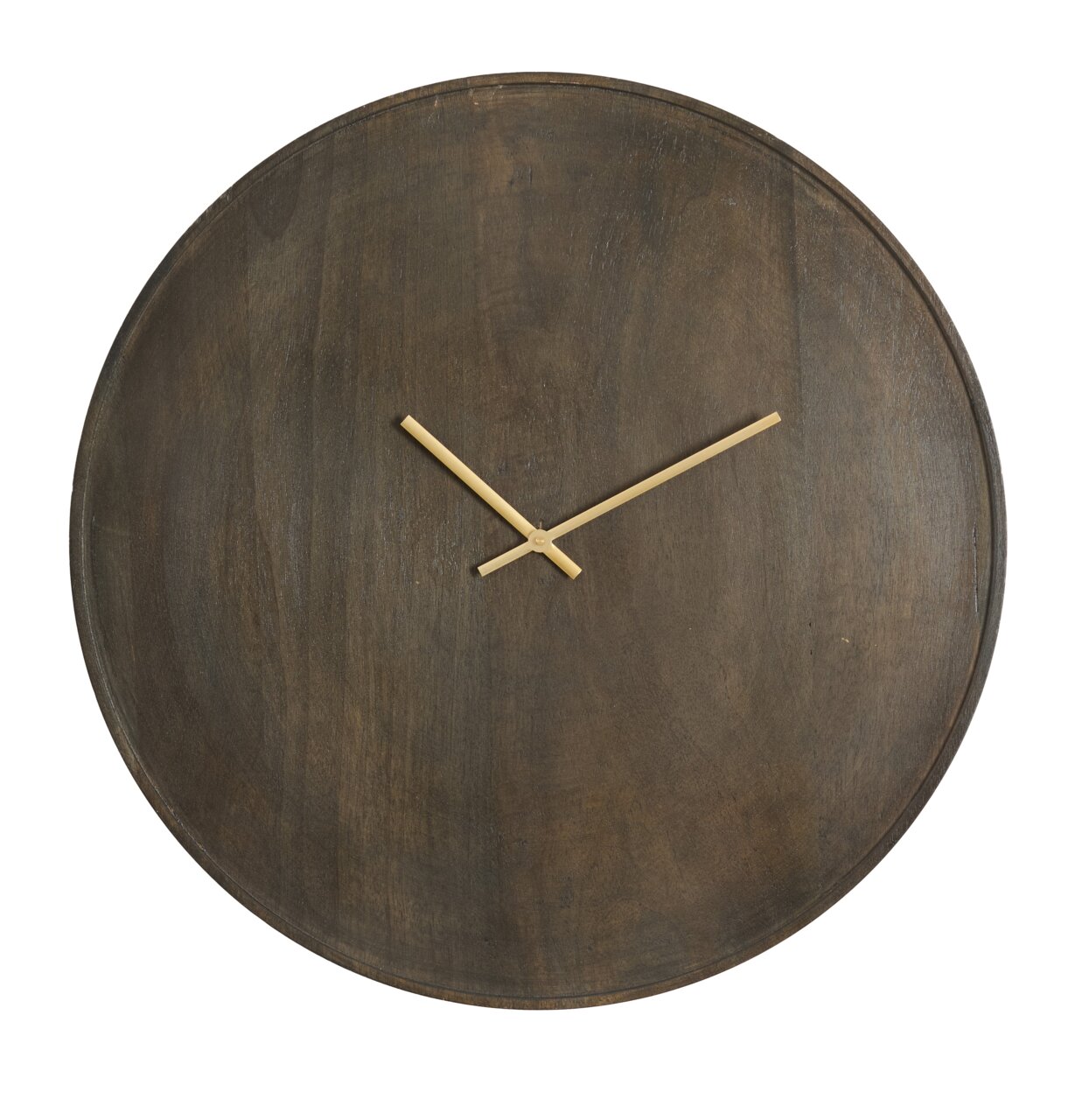Light&Living Uhr VETI Minimalistische Wanduhr aus Holz mit goldenen Zeigern, Frontalansicht