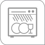 Symbol für spülmaschinengeeignet, Vorderansicht