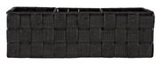 Schwarzer Badorganizer Adria mit Griff, rechteckig, aus geflochtenem Material, Vorderansicht
