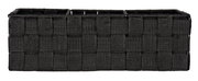 Schwarzer Badorganizer Adria mit Griff, rechteckig, aus geflochtenem Material, Vorderansicht