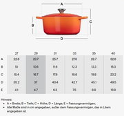 Runder Bräter in leuchtendem Orange mit Deckel und Griffen, seitliche Perspektive.