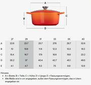 Runder Bräter in leuchtendem Orange mit Deckel und Griffen, seitliche Perspektive.