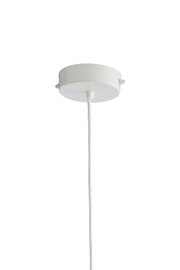 Witte plafondrozet met kabel, gezien van onderaf