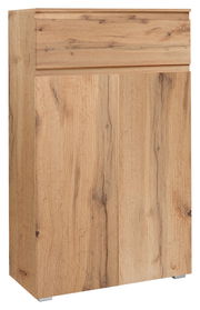 Holzkommode mit zwei Türen, frontale Perspektive