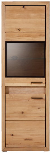 Vitrine mit Beleuchtung aus Holz, Frontalansicht