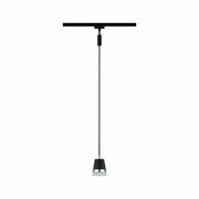 Schienenpendel Cone, schwarze Hängeleuchte mit konischem Schirm, Ansicht von vorne