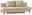 Beige Querschläfer-Sofa mit zwei großen Rückenkissen, seitliche Perspektive
