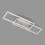 Moderne LED Deckenleuchte mit rechteckigem Design und LED-Dots, seitliche Perspektive
