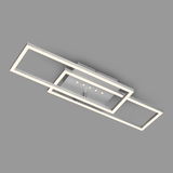 Moderne LED Deckenleuchte mit rechteckigem Design und LED-Dots, seitliche Perspektive