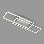 Moderne LED Deckenleuchte mit rechteckigem Design und LED-Dots, seitliche Perspektive