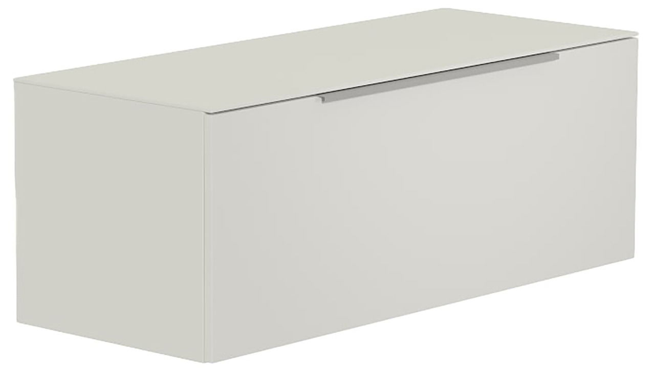 Moderano Hänge-Lowboard BORMIO Hänge-Lowboard in hellem Grau aus seitlicher Perspektive