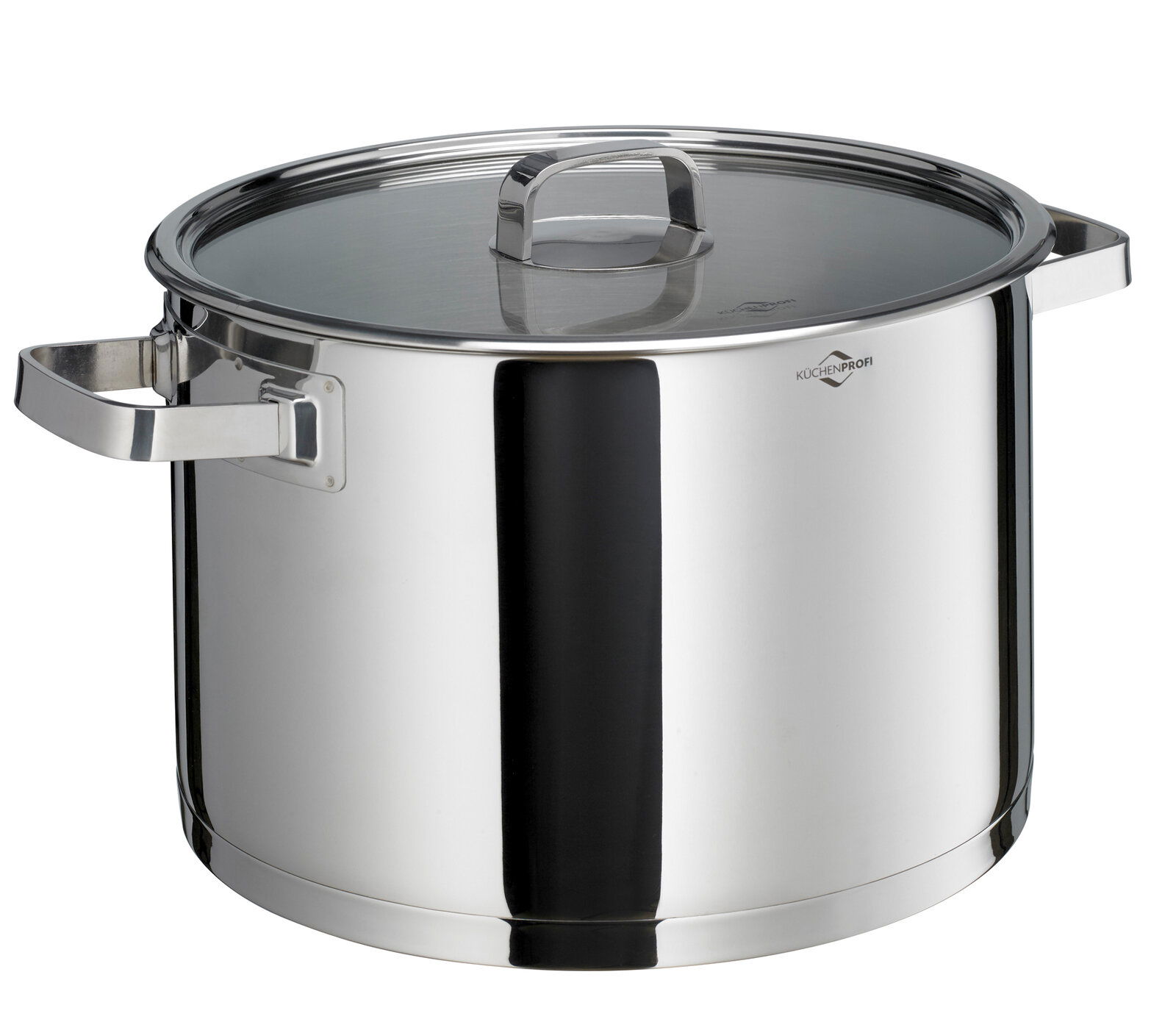 Edelstahl-Suppentopf SAN REMO, 26 cm, mit Deckel, seitliche Perspektive