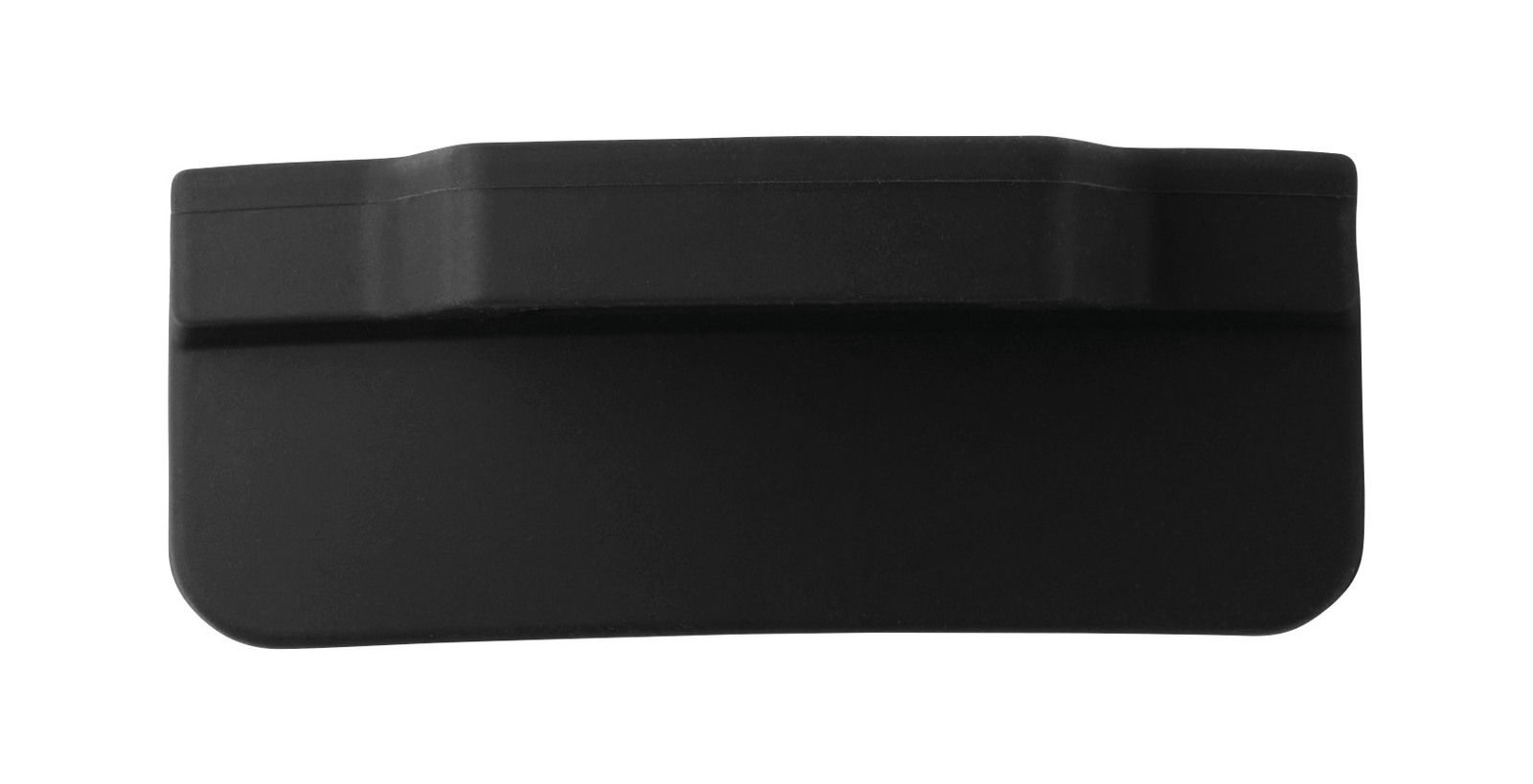 Schwarzer Silikongriff, rechteckig, aus der Vorderansicht fotografiert.