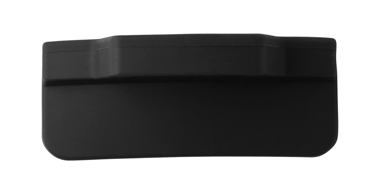 Schwarzer Silikongriff, rechteckig, aus der Vorderansicht fotografiert.