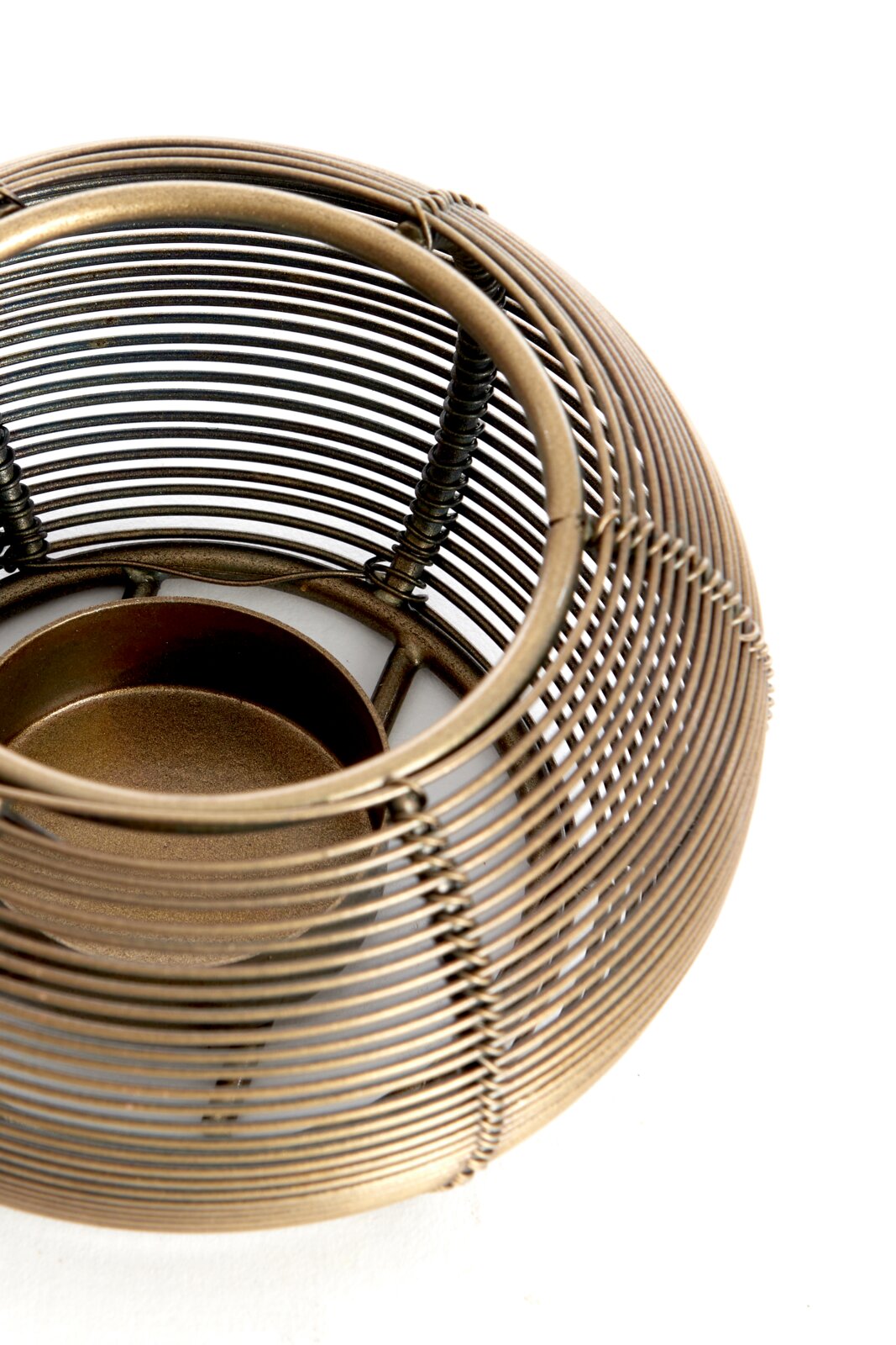 Teelichthalter aus Metall in antikem Design, Draufsicht