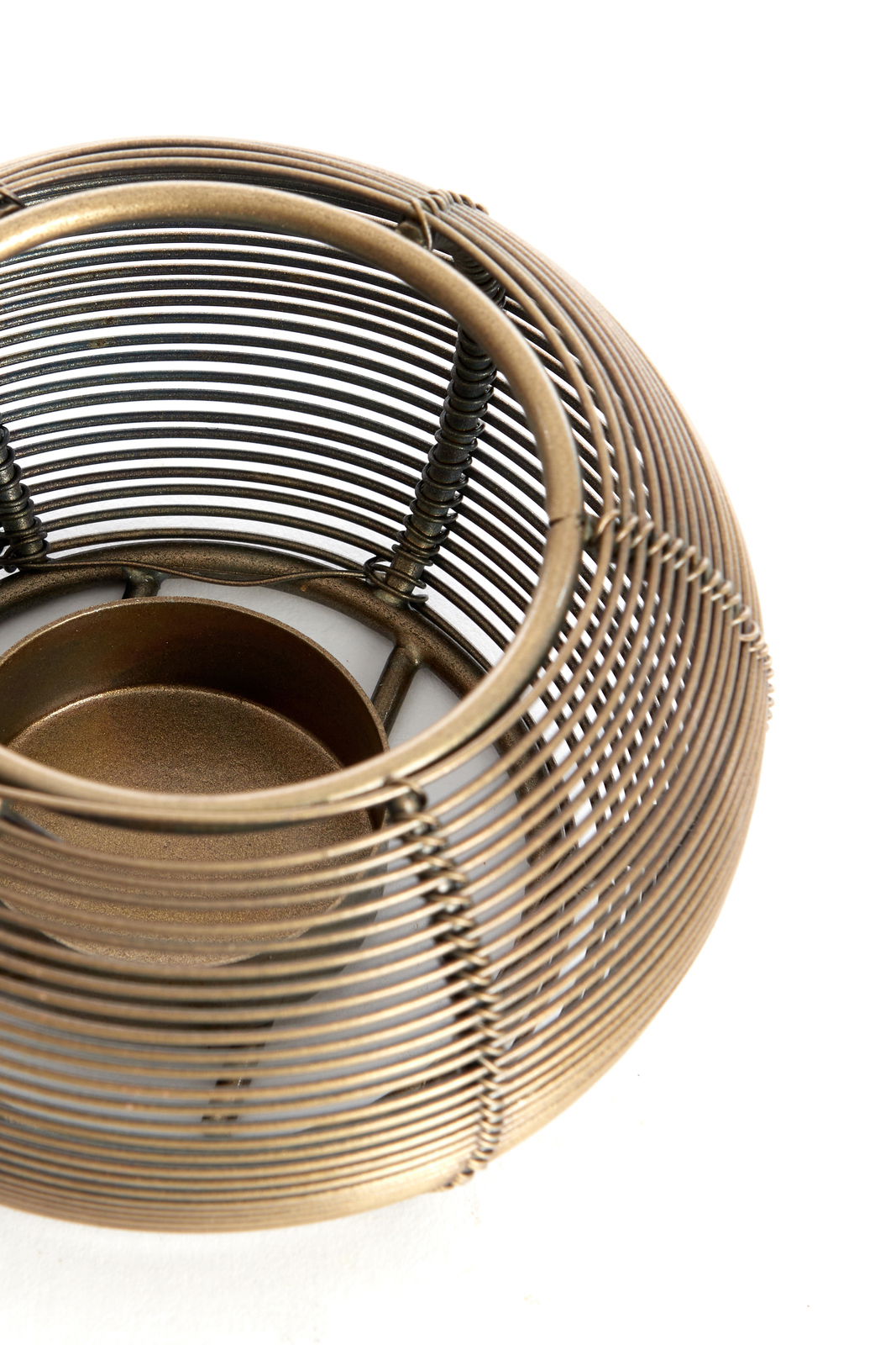 Teelichthalter aus Metall in antikem Design, Draufsicht