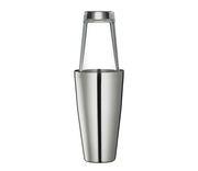 Boston Shaker aus Edelstahl und Glas, frontal abgebildet