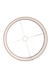 Runder Lampenschirm von oben mit Metallstreben und weißem Innenfutter