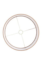 Runder Lampenschirm von oben mit Metallstreben und weißem Innenfutter