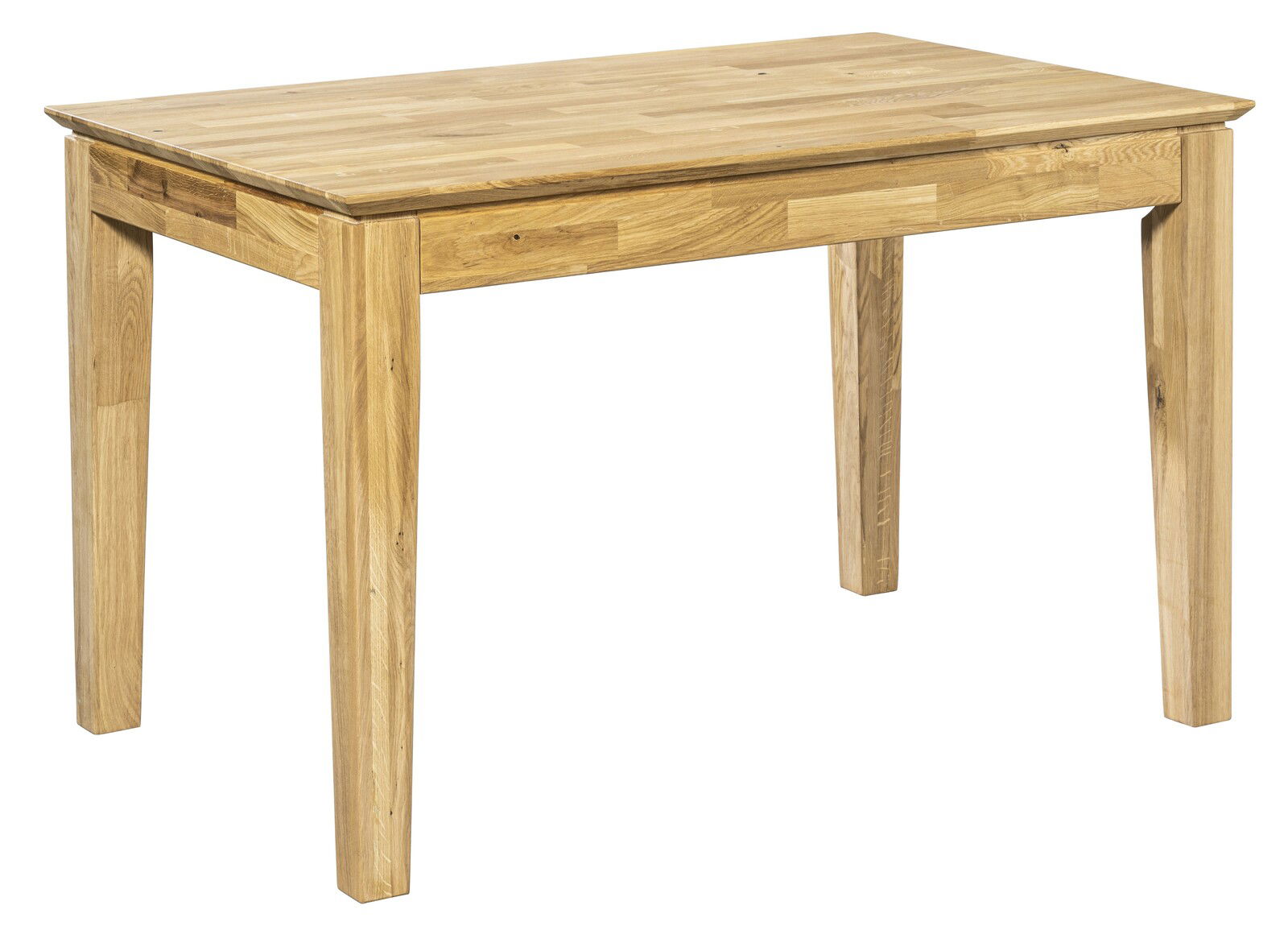 Zurbrüggen Esstisch 140x90 MINI+ Holzesstisch mit rechteckiger Tischplatte und vier stabilen Beinen, seitliche Perspektive