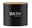 Schwarze Badbox mit Holzdeckel, Aufschrift 'BATH KEEP CLEAN', frontale Ansicht