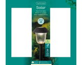 Solar Stabbeleuchtung, Set von 4, Vorderansicht, 5 Lumen, solarbetrieben, mit austauschbarer Batterie, leuchtet bis zu 6 Stunden.