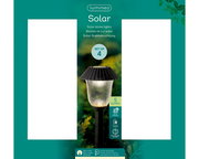 Solar Stabbeleuchtung, Set von 4, Vorderansicht, 5 Lumen, solarbetrieben, mit austauschbarer Batterie, leuchtet bis zu 6 Stunden.