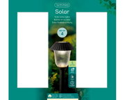 Solar Stabbeleuchtung, Set von 4, Vorderansicht, 5 Lumen, solarbetrieben, mit austauschbarer Batterie, leuchtet bis zu 6 Stunden.