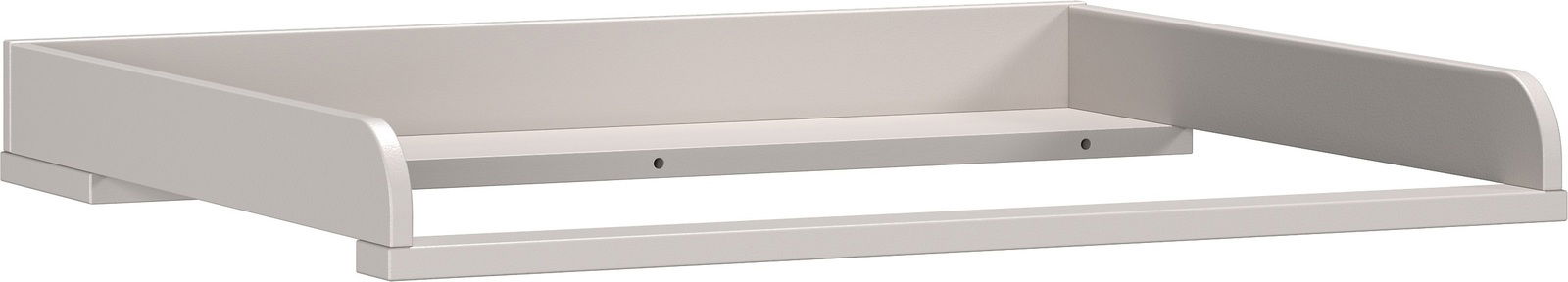 Weißer Wickelaufsatz aus Holz, seitliche Perspektive