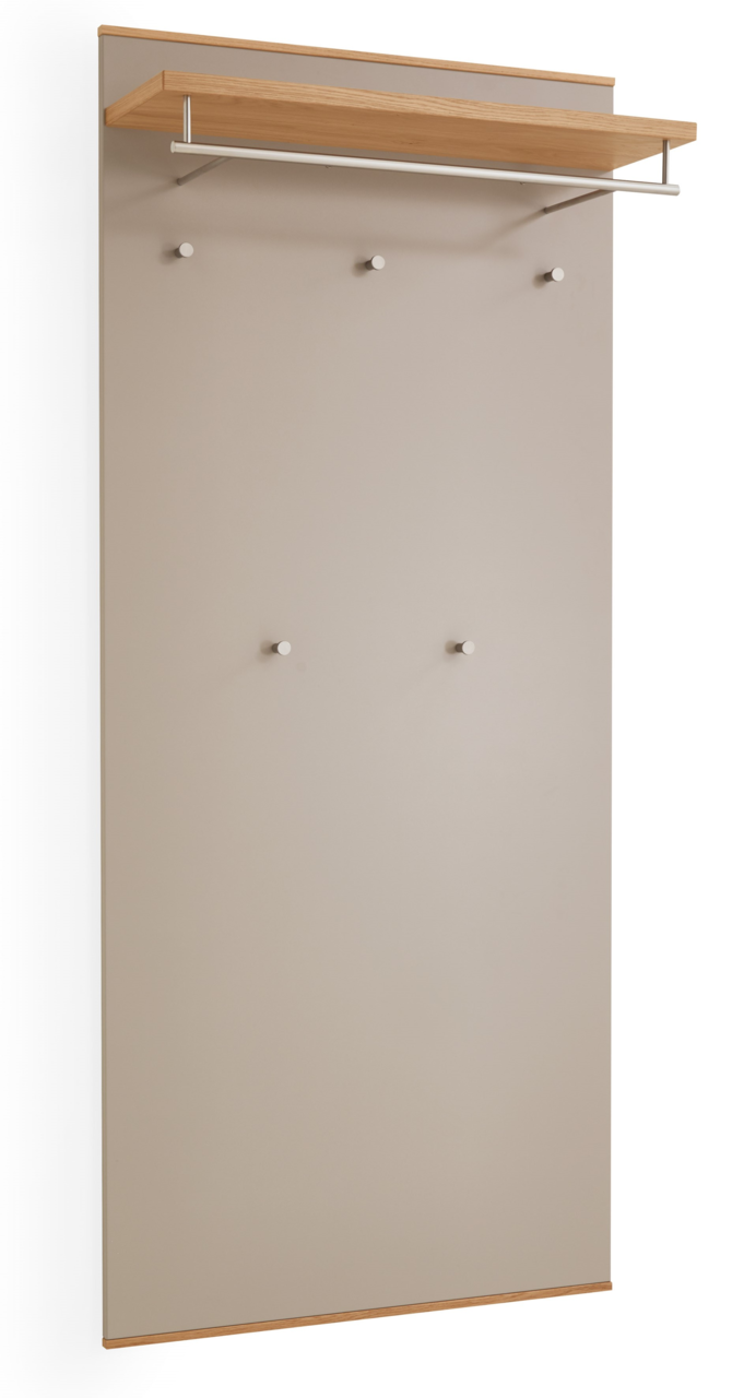 VOSS XL-Garderobenpaneel LOVENO XL-Garderobenpaneel in seitlicher Perspektive mit Holzablage und Kleiderstange
