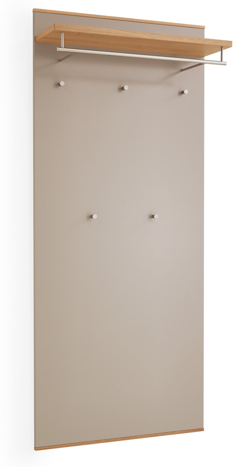 VOSS XL-Garderobenpaneel LOVENO XL-Garderobenpaneel in seitlicher Perspektive mit Holzablage und Kleiderstange