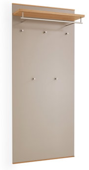 XL-Garderobenpaneel in seitlicher Perspektive mit Holzablage und Kleiderstange