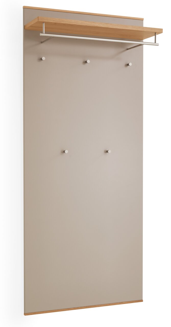 VOSS XL-Garderobenpaneel LOVENO XL-Garderobenpaneel in seitlicher Perspektive mit Holzablage und Kleiderstange