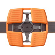 Nahaufnahme eines orange-grauen Federholzrahmen-Elements von oben