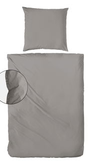 Graue Bettwäsche 155x220cm mit Kissenbezug, Draufsicht