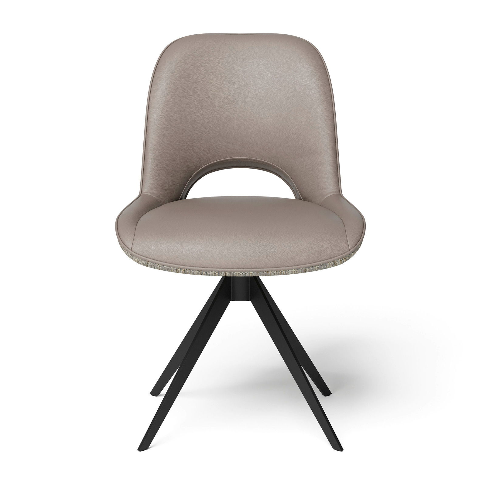 JOOP! Stuhl TWIST Moderner Stuhl mit grauem Polster und schwarzem Metallgestell, Frontalansicht