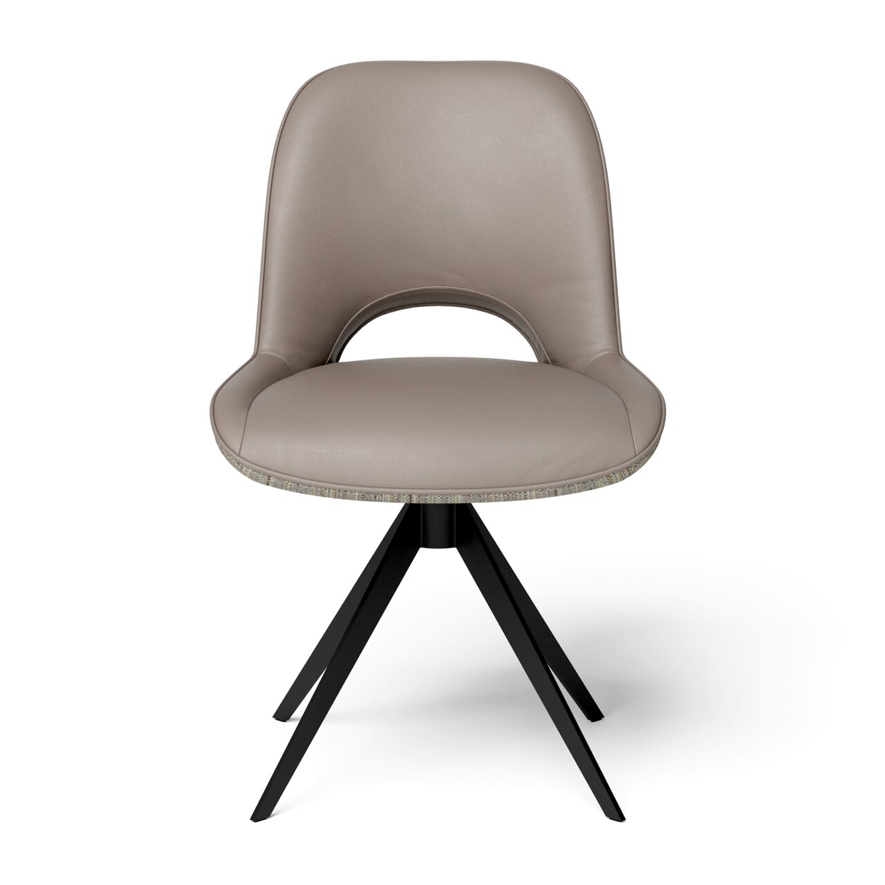 JOOP! Stuhl TWIST Moderner Stuhl mit grauem Polster und schwarzem Metallgestell, Frontalansicht