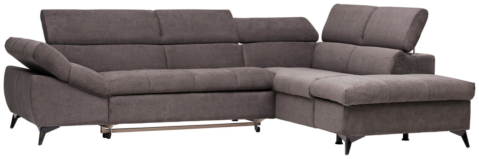 Stylife Ecksofa BILLY Graue Eckgarnitur mit verstellbaren Kopfstützen, seitliche Perspektive