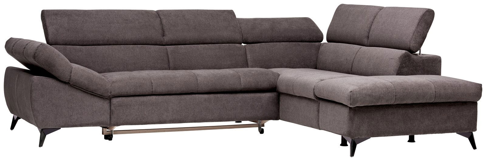 Stylife Ecksofa BILLY Graue Eckgarnitur mit verstellbaren Kopfstützen, seitliche Perspektive