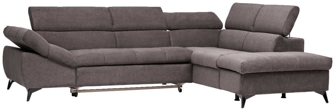 Stylife Ecksofa BILLY Graue Eckgarnitur mit verstellbaren Kopfstützen, seitliche Perspektive