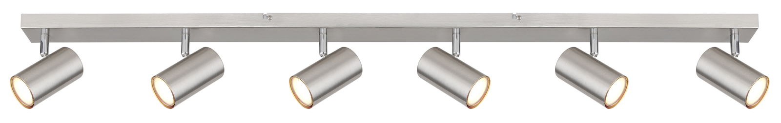 Globo Lighting Strahler ROBBY Sechsflammiger Strahler in moderner, silberner Optik, seitliche Perspektive