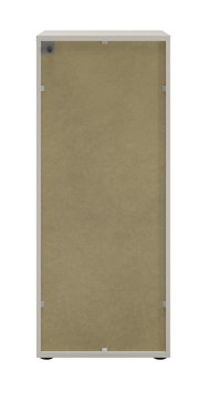 Rückansicht eines Aktenschranks mit Schubladen in neutralem Design