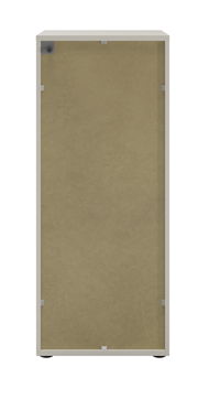 Rückansicht eines Aktenschranks mit Schubladen in neutralem Design