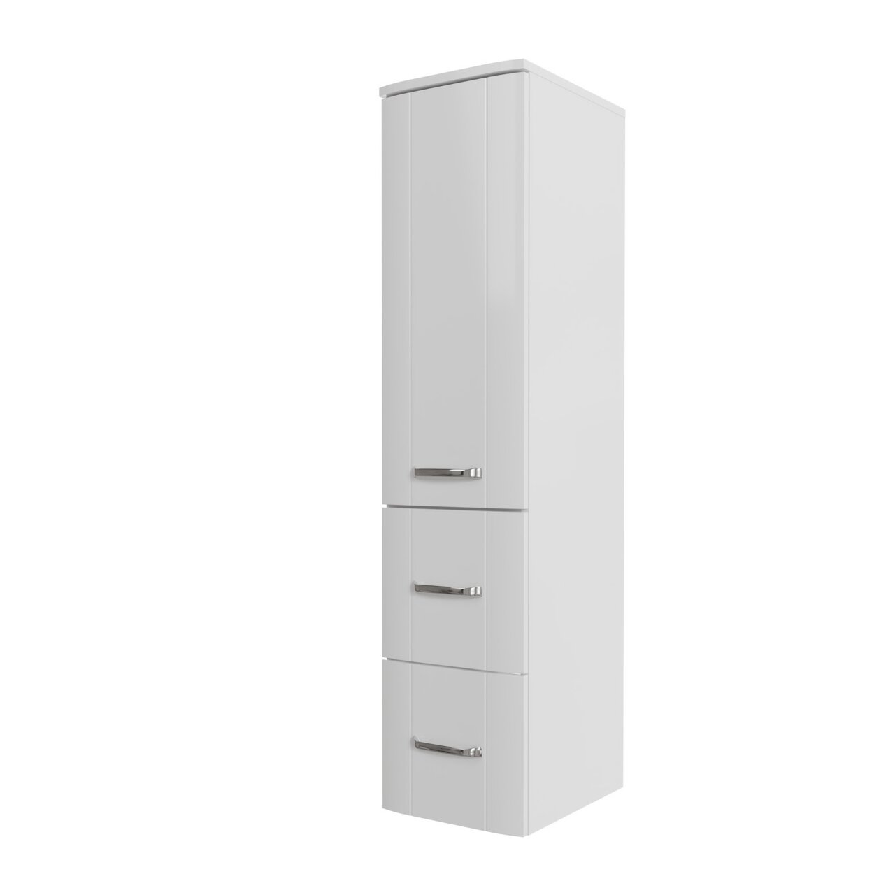 XORA Midischrank SERIE 3006 Weißer Midischrank mit drei Schubladen, seitliche Perspektive