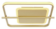Moderne Deckenleuchte REBALL in Gold, quadratische Form, von unten betrachtet